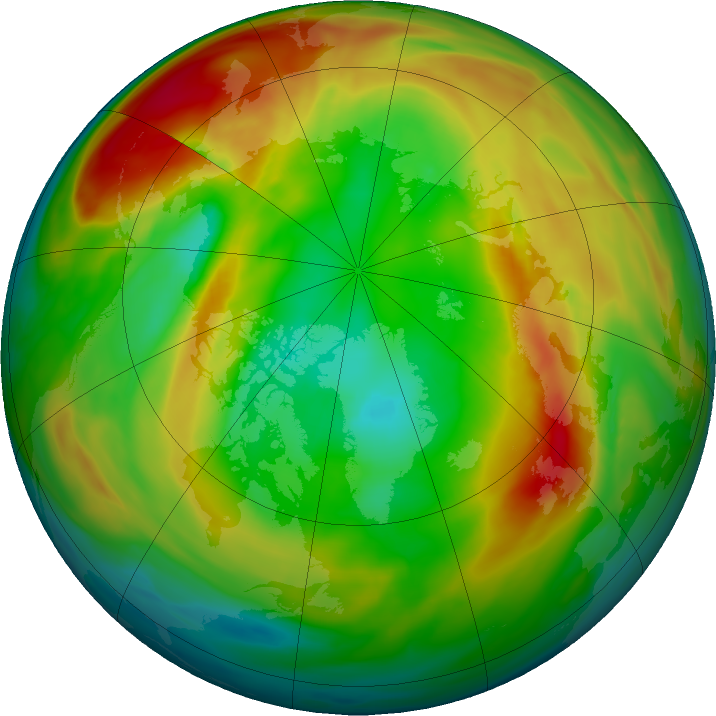 Arctic ozone map for 24 February 2022